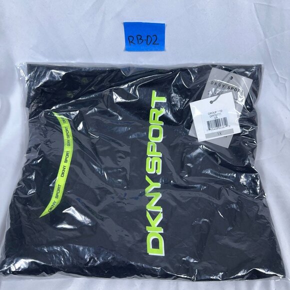 DKNY Sport Womens Plus Crew Neck Cotton T Shirt Top DPPT8771 Black Size 1X - Picture 3 of 3